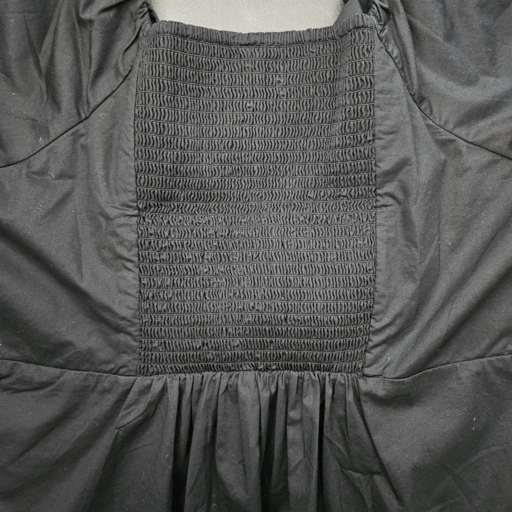 NWT - Waist-Defined Cotton Black Puff Sleeve Old Navy Top - Size Tall XXL